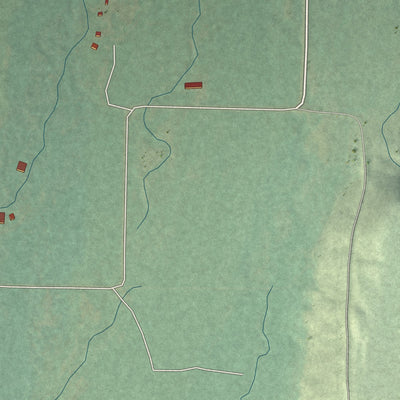 Close-up of the map of Robertson, Wyoming print showing street and building detail