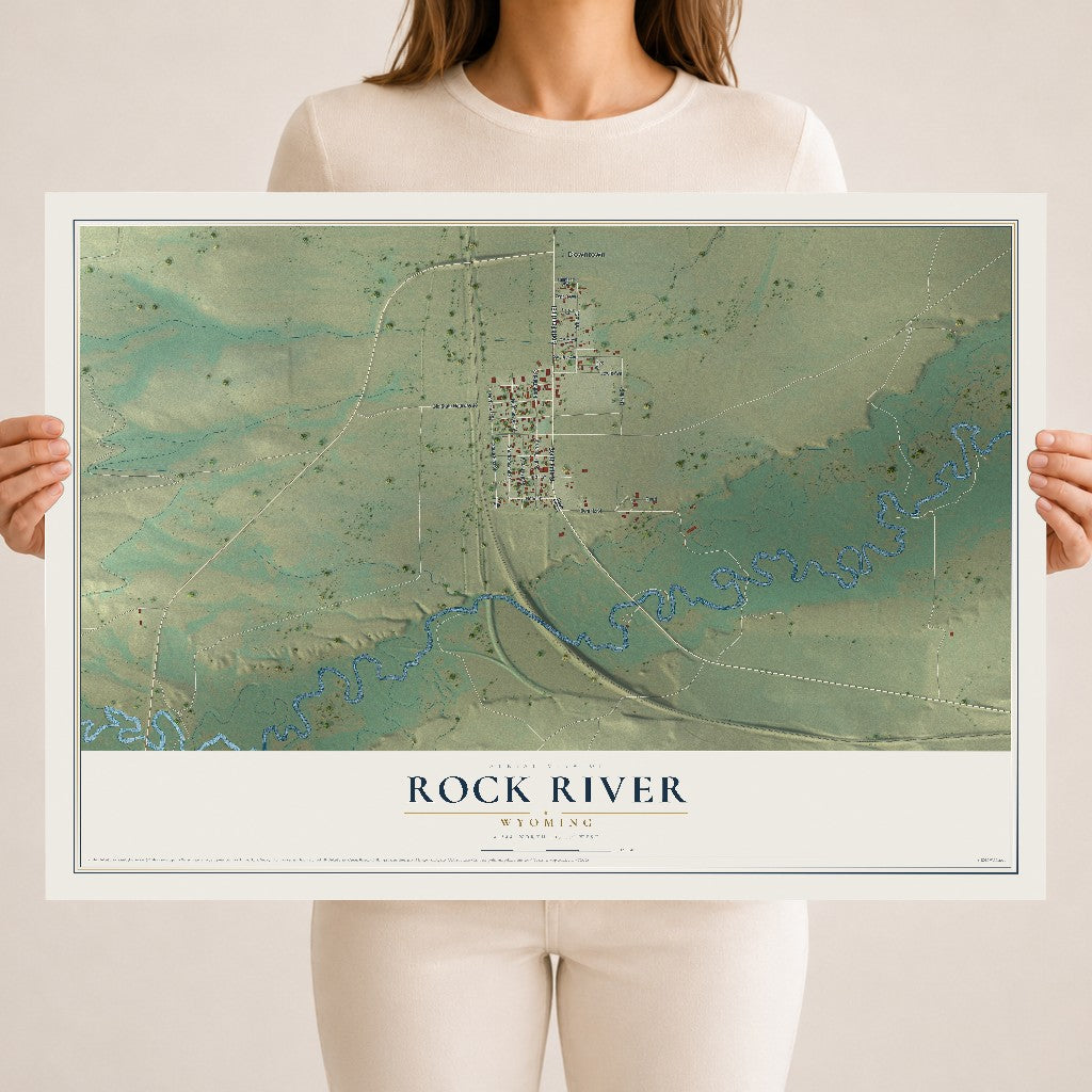 Map of Rock River, Wyoming, 18 x 24 inch unframed archival matte print