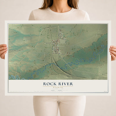 Map of Rock River, Wyoming, 18 x 24 inch unframed archival matte print