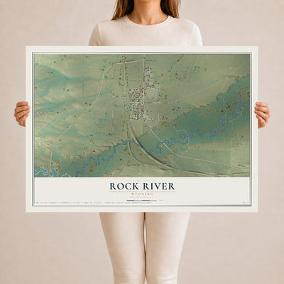 Map of Rock River, Wyoming, 24 x 36 inch unframed archival matte print