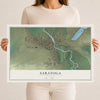 Map of Saratoga, Wyoming, 12 x 18 inch unframed archival matte print