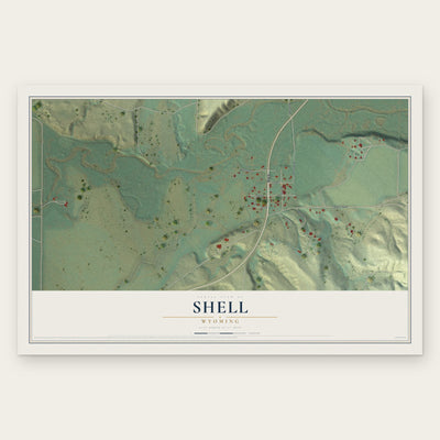 Shell, Wyoming map print, the full design