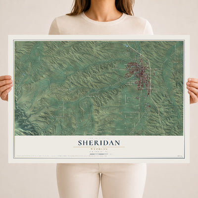 Map of Sheridan, Wyoming, 18 x 24 inch unframed archival matte print