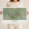 Map of Shoshoni, Wyoming, 12 x 18 inch unframed archival matte print