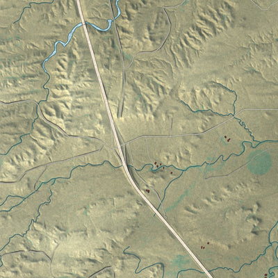 Close-up of the map of Slater, Wyoming print showing street and building detail