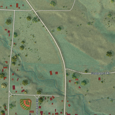Close-up of the map of Smoot, Wyoming print showing street and building detail