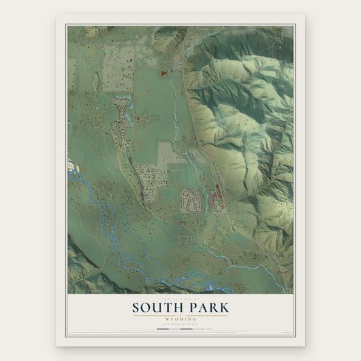 South Park, Wyoming map print, the full design