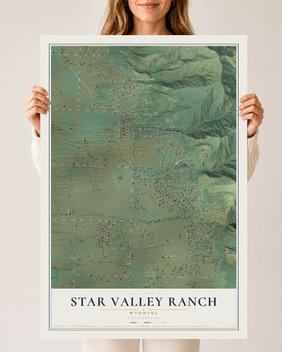 Map of Star Valley Ranch, Wyoming, 24 x 36 inch unframed archival matte print