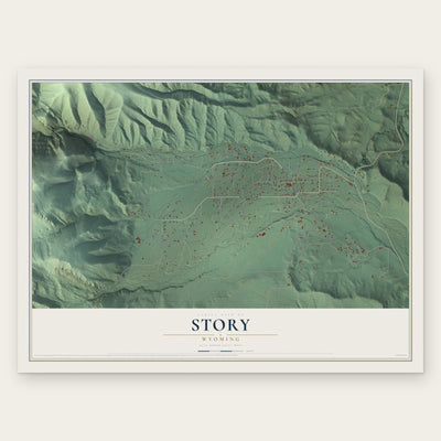Story, Wyoming map print, the full design