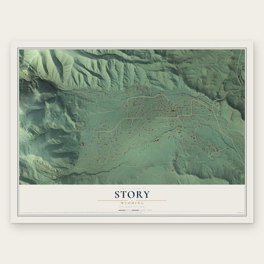 Story, Wyoming map print, the full design