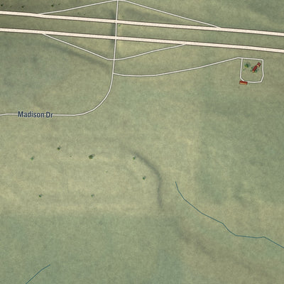 Close-up of the map of Table Rock, Wyoming print showing street and building detail
