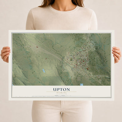 Map of Upton, Wyoming, 12 x 18 inch unframed archival matte print