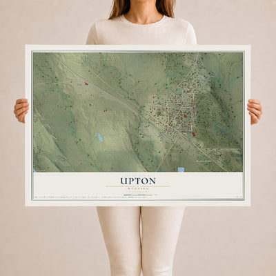 Map of Upton, Wyoming, 24 x 36 inch unframed archival matte print