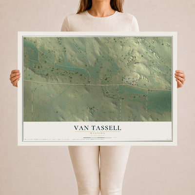 Map of Van Tassell, Wyoming, 24 x 36 inch unframed archival matte print