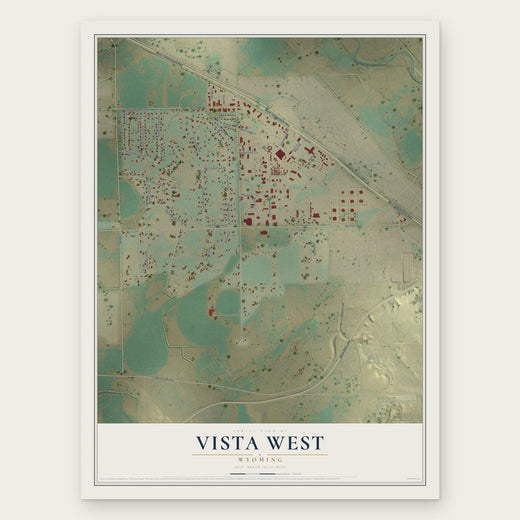 Vista West, Wyoming map print, the full design