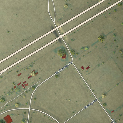 Second close-up of the map of Wamsutter, Wyoming print showing more streets and buildings