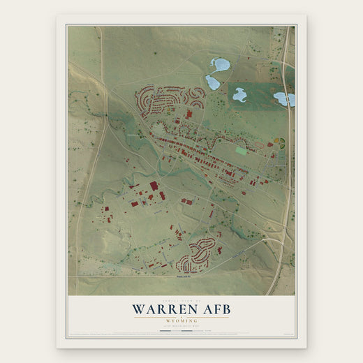 Warren AFB, Wyoming map print, the full design