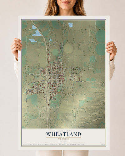 Map of Wheatland, Wyoming, 24 x 36 inch unframed archival matte print