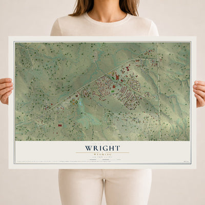 Map of Wright, Wyoming, 18 x 24 inch unframed archival matte print