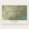 Y-O Ranch, Wyoming map print, the full design