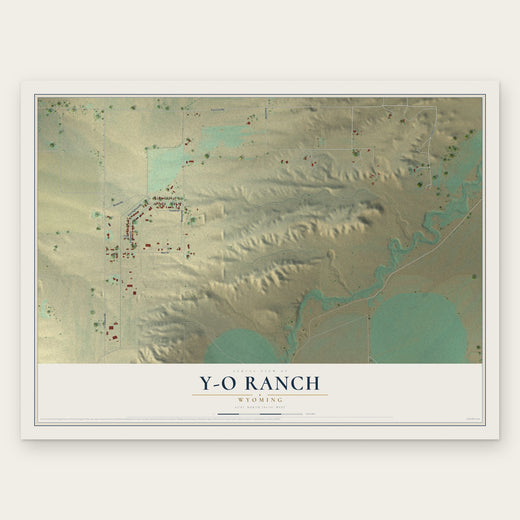 Y-O Ranch, Wyoming map print, the full design