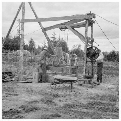 Kytta Family Building Well in Thurston County 1939 - Available at KNOWOL