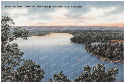 Lake Catherine Hot Springs National Park Postcard 1930s - 1945 - Available at KNOWOL