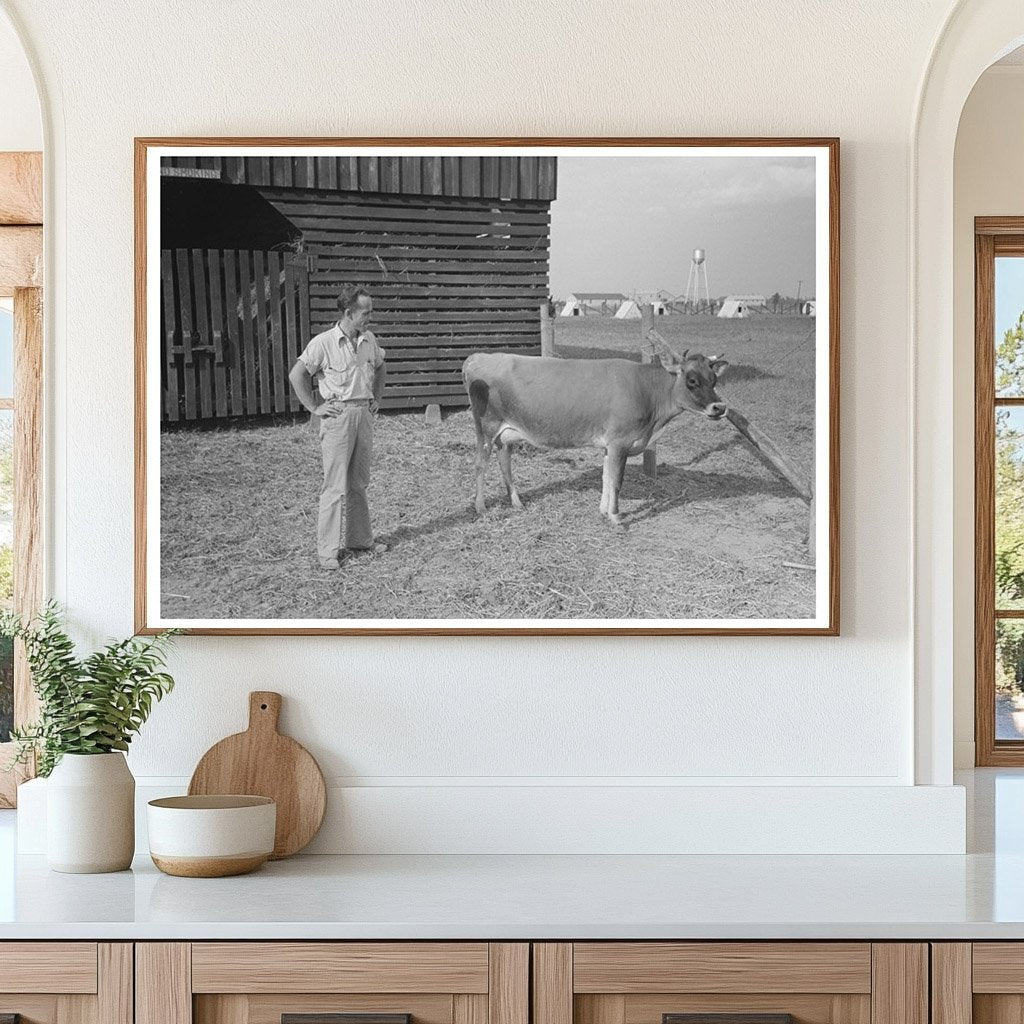 Lake Dick Cooperative Farmer with Cow Arkansas 1938 - Available at KNOWOL