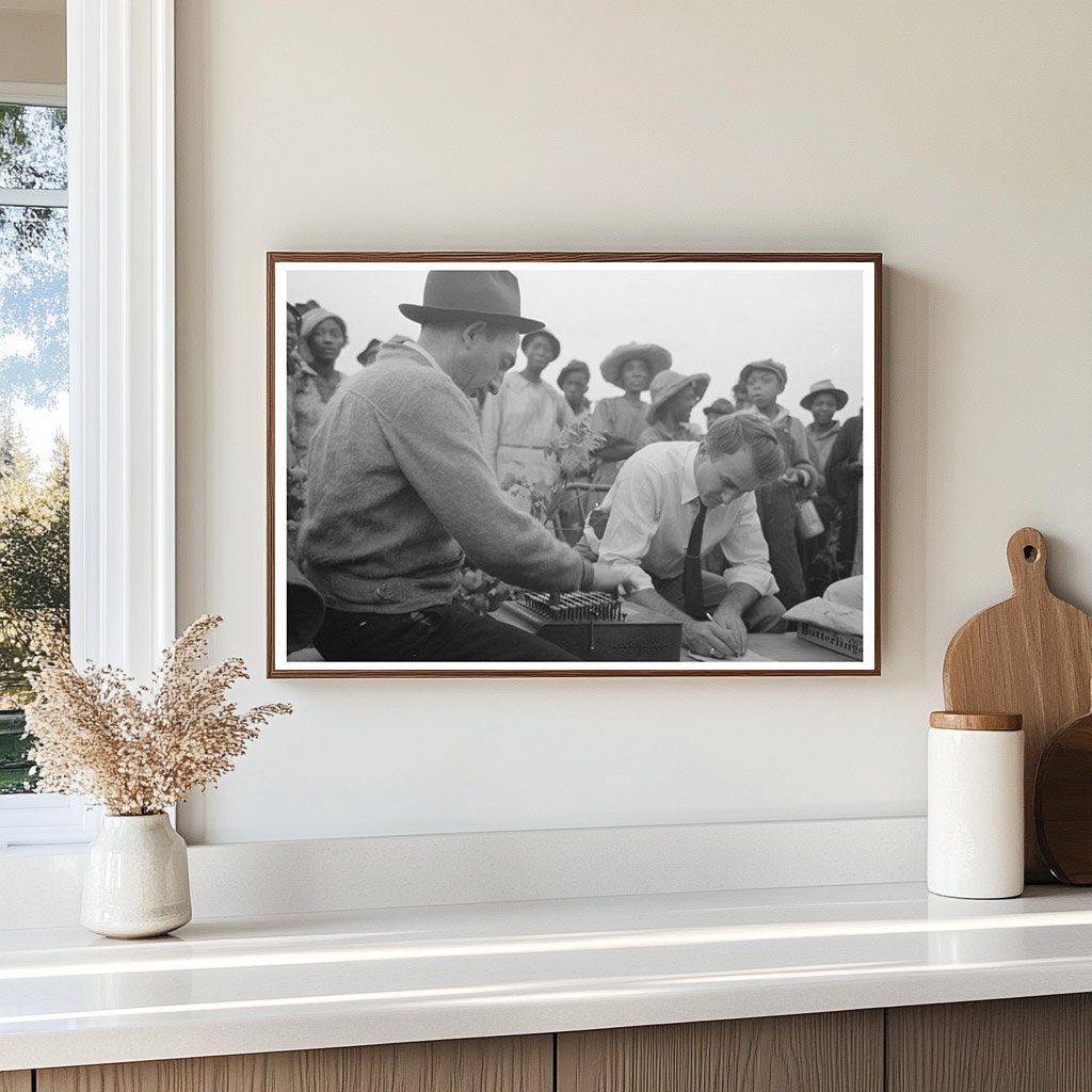 Lake Dick Project Cotton Picker Payment Scene 1938 - Available at KNOWOL