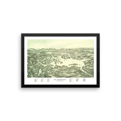 Lake Winnipesaukee Framed Boater's Map - Available at KNOWOL
