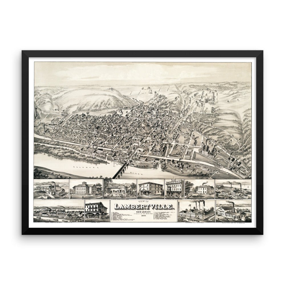 Lambertville, New Jersey 1883 Framed - Available at KNOWOL