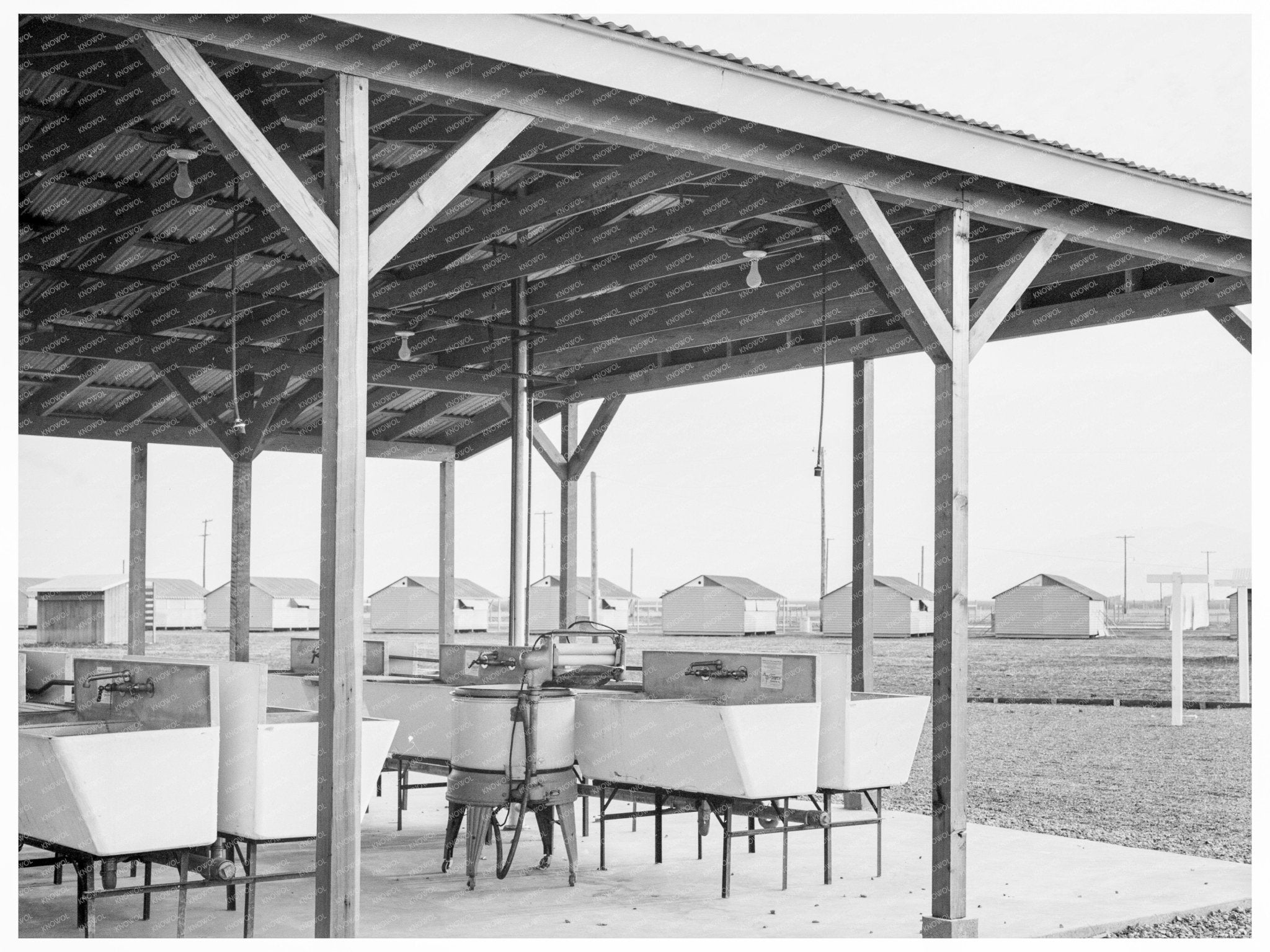 Laundry Facilities at Westley Camp for Migratory Labor 1939 - Available at KNOWOL