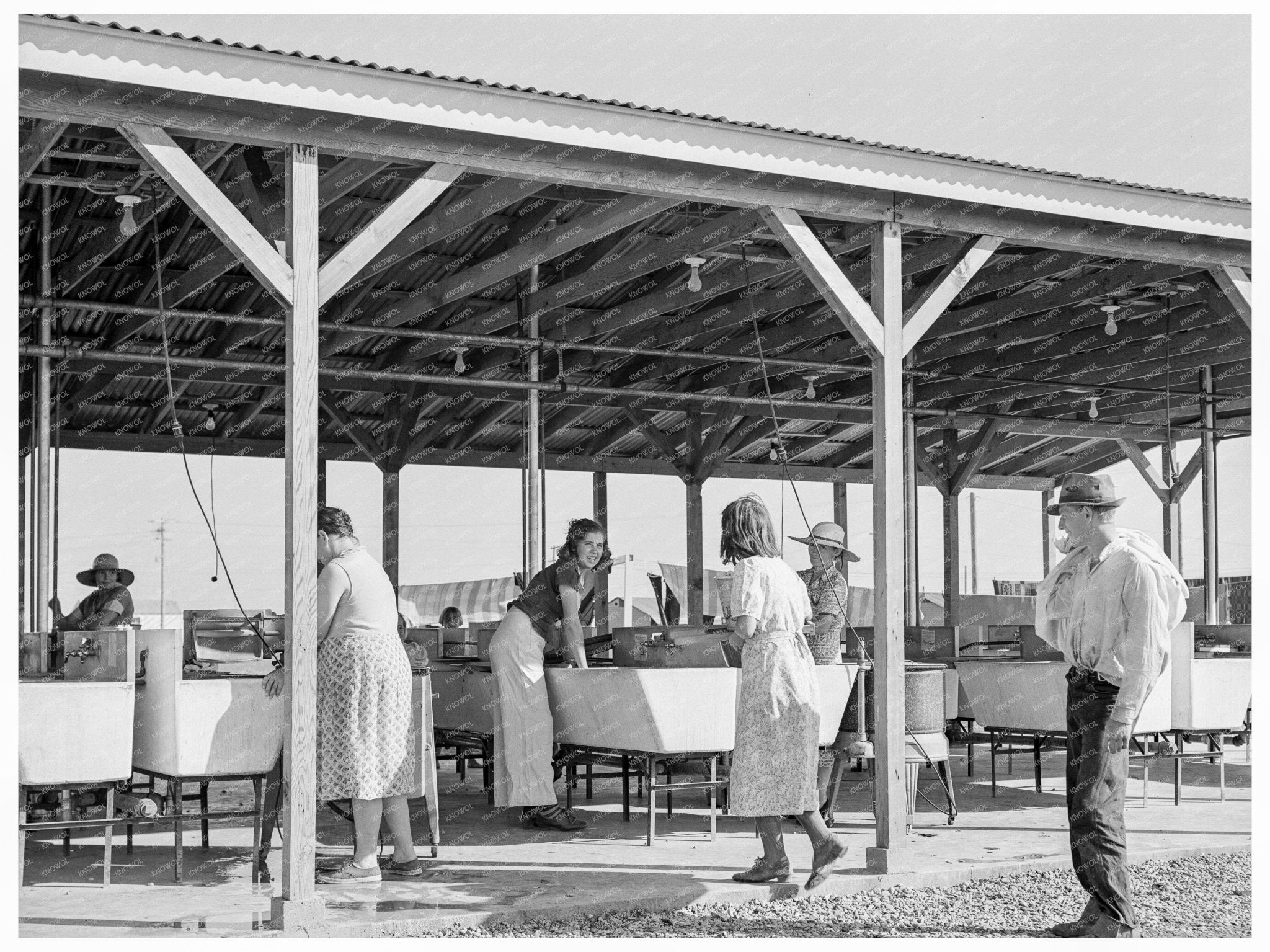 Laundry Facilities for Migrant Workers Westley California 1939 - Available at KNOWOL