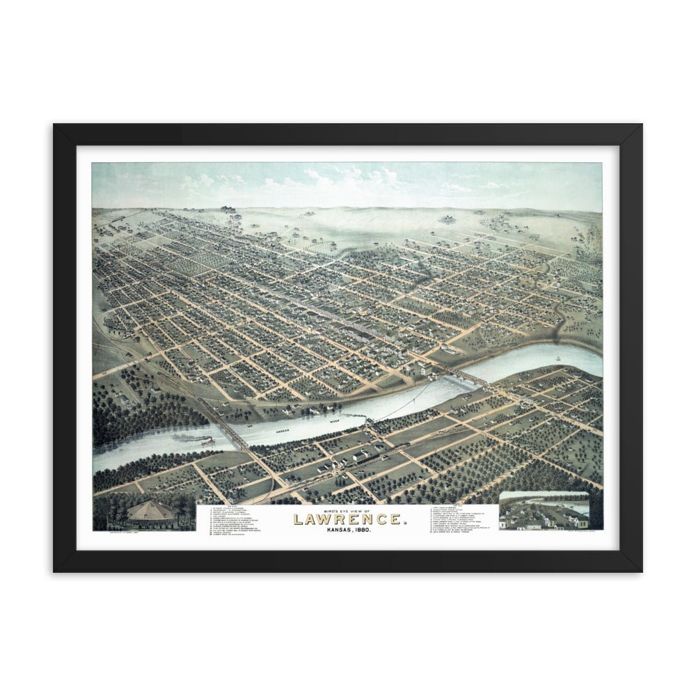 Lawrence, KS 1880 Framed - Available at KNOWOL