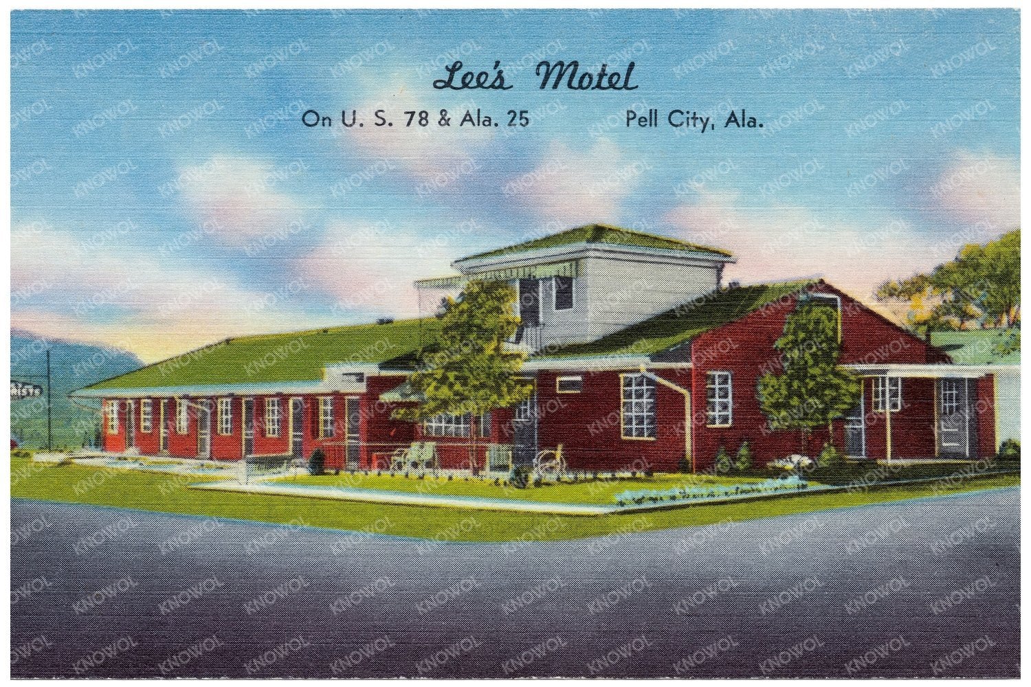 Lees Motel Vintage Postcard 1930 to 1945 - Available at KNOWOL