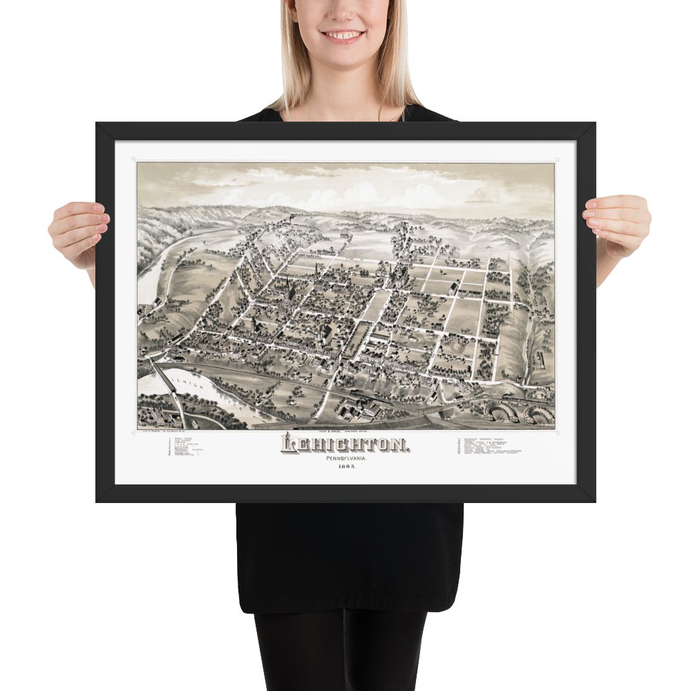 Lehighton, PA 1883 Framed - Available at KNOWOL