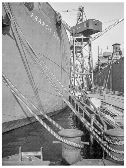 Liberty Ships Anchored in Baltimore Shipyard 1944 - Available at KNOWOL