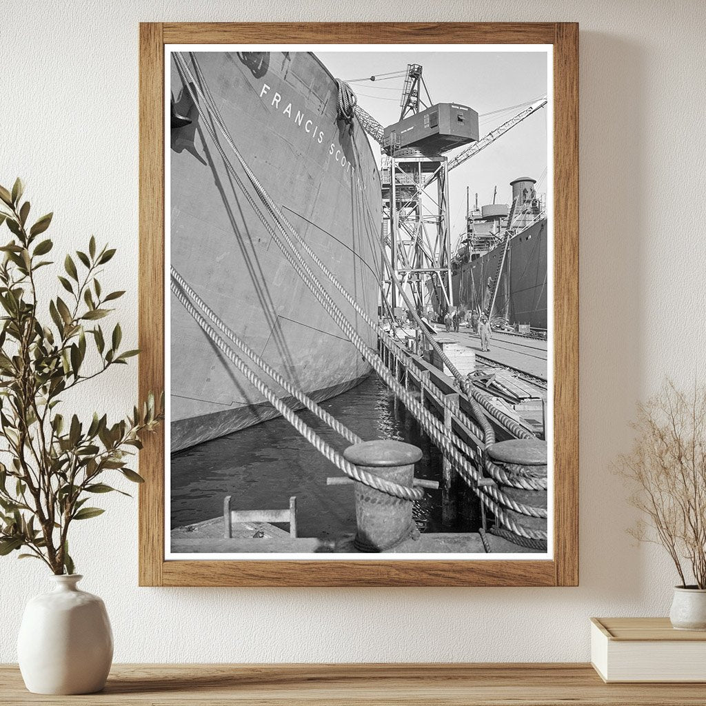 Liberty Ships Anchored in Baltimore Shipyard 1944 - Available at KNOWOL