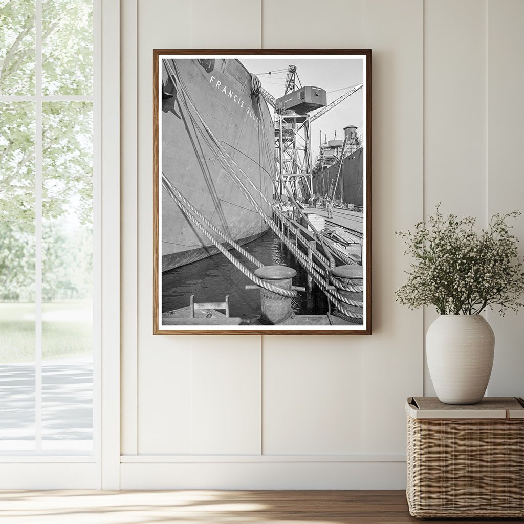 Liberty Ships Anchored in Baltimore Shipyard 1944 - Available at KNOWOL