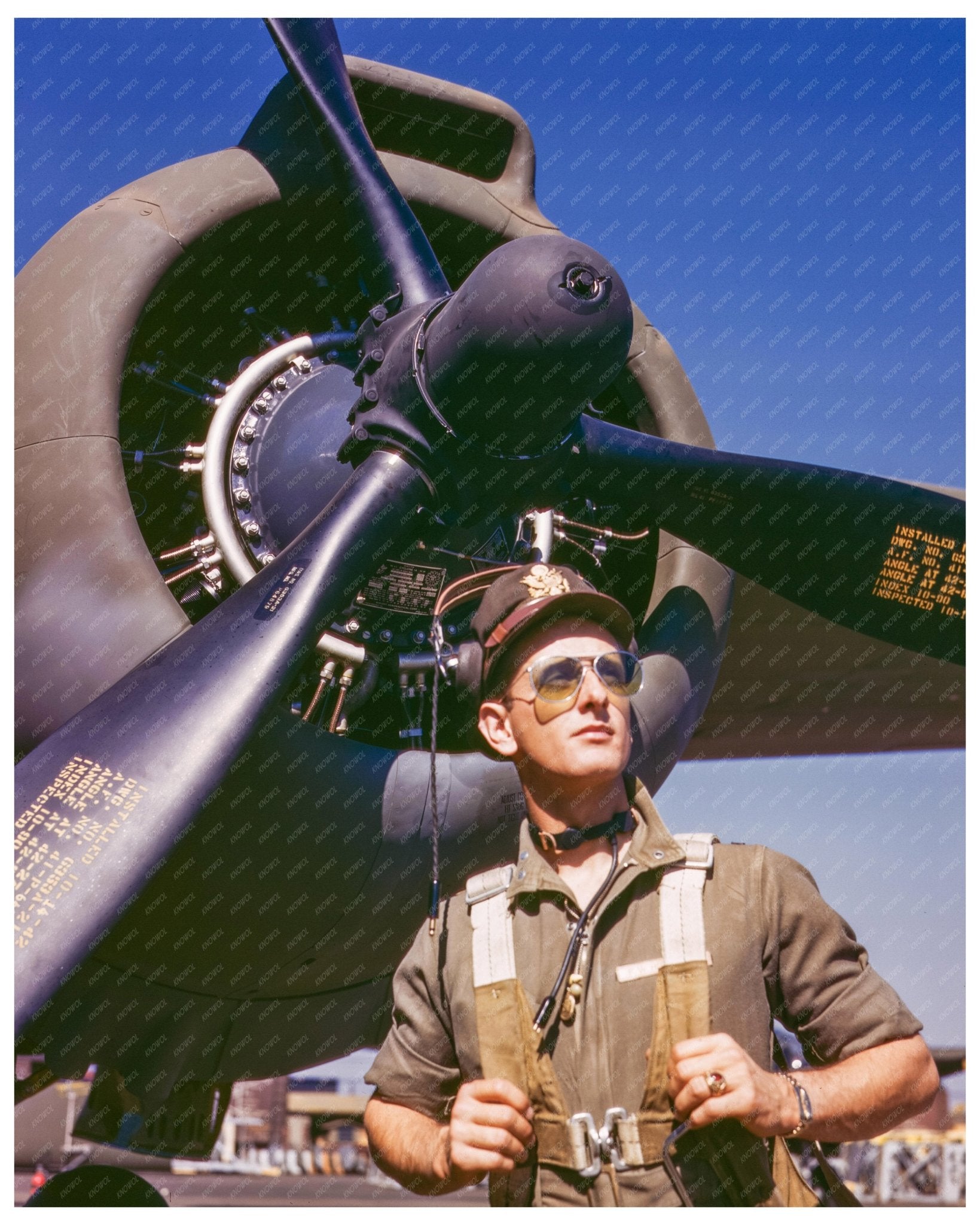 Lieutenant Mike Hunter with A - 20B Havoc Aircraft Long Beach California October 1942 - Available at KNOWOL