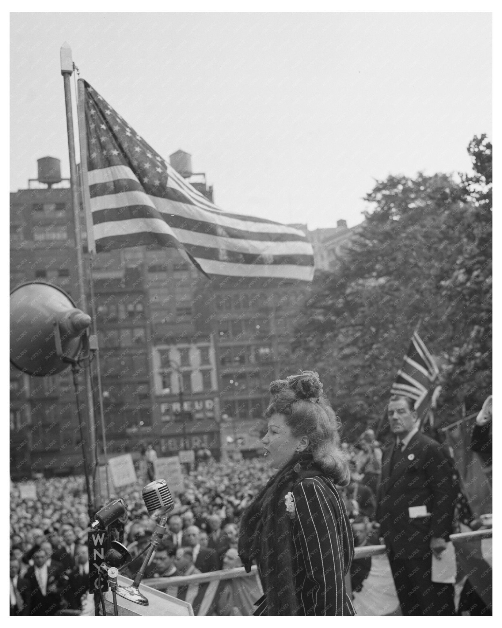 Lily Djanel at D - Day Rally New York City June 6 1944 - Available at KNOWOL