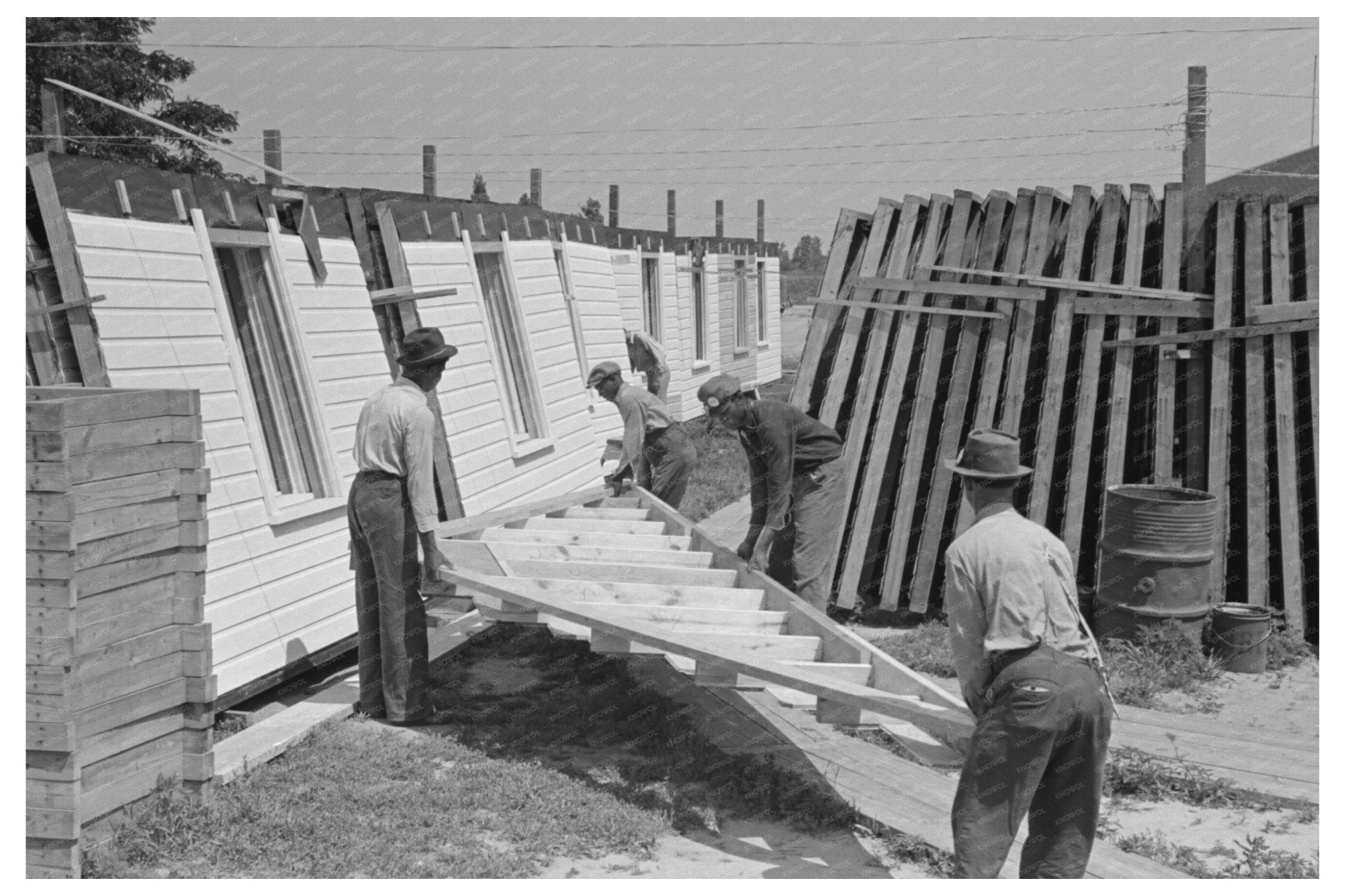 Loading Gable Ends at Southeast Missouri Farm 1938 - Available at KNOWOL