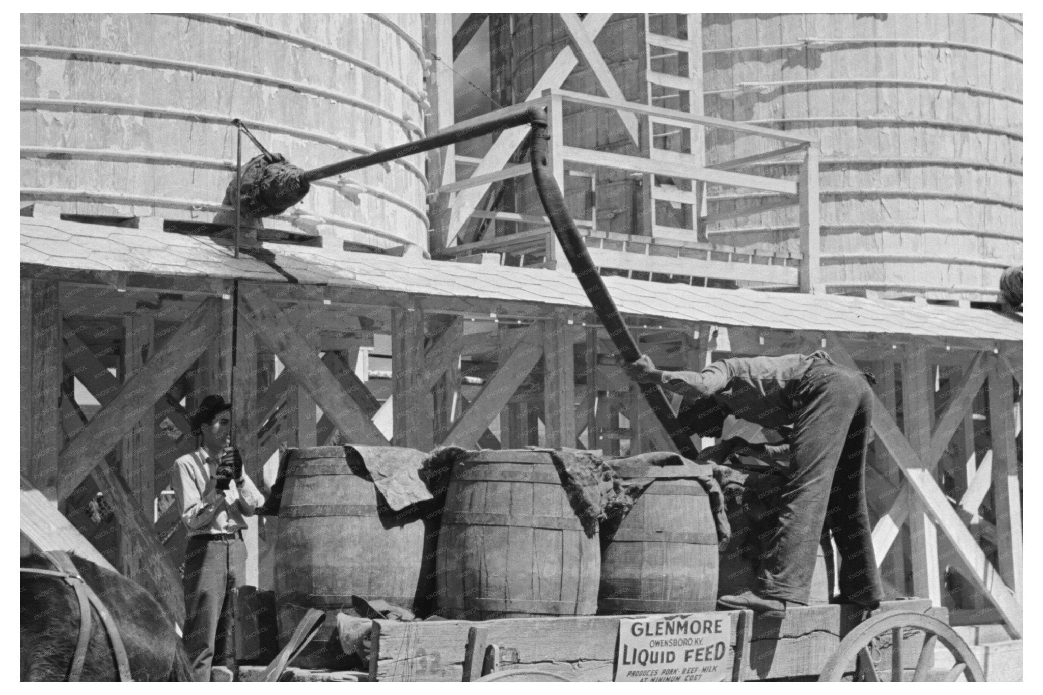 Loading Liquid Feed at Distillery Owensboro Kentucky 1938 - Available at KNOWOL