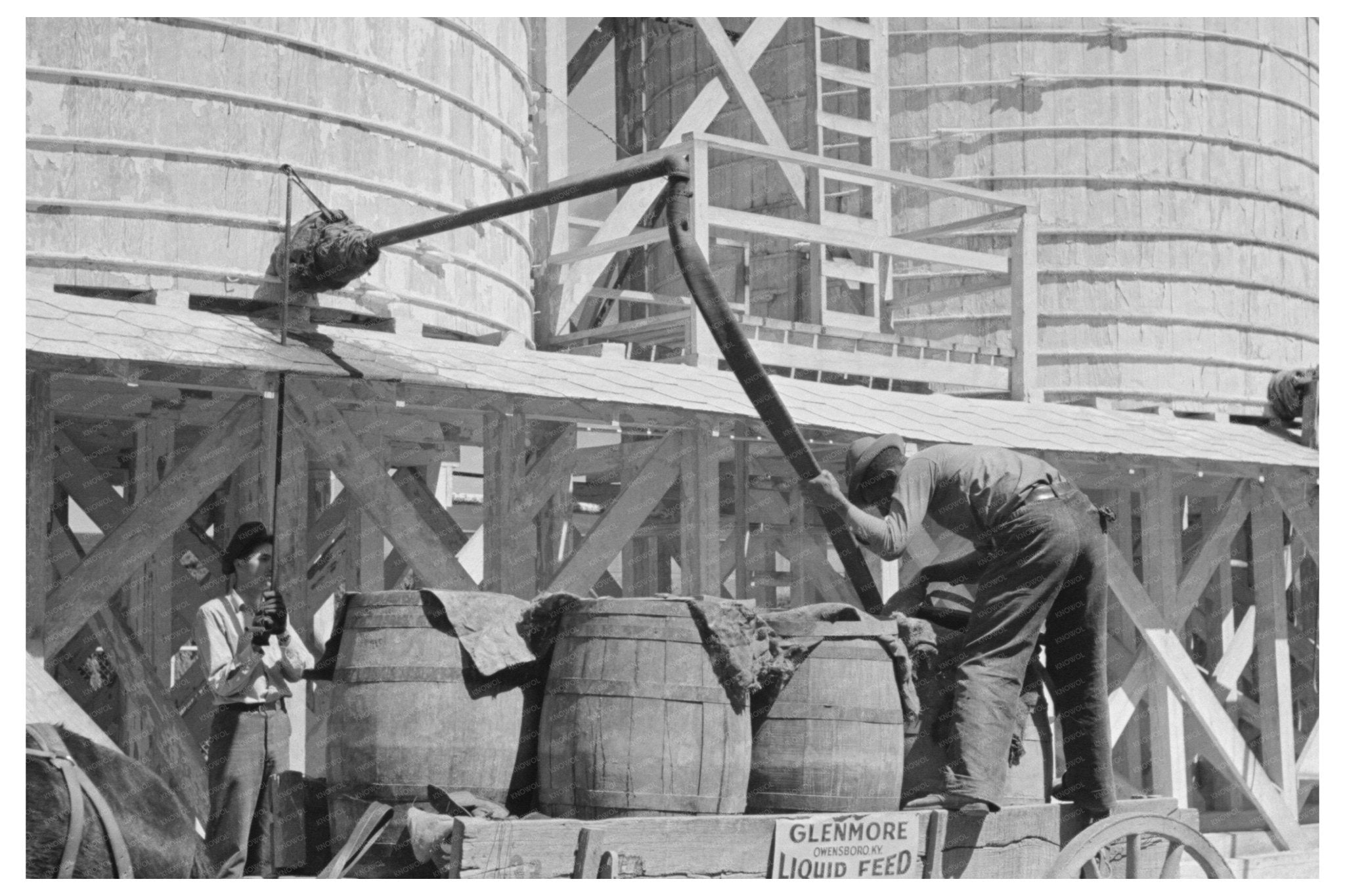 Loading Liquid Feed at Owensboro Distillery May 1938 - Available at KNOWOL