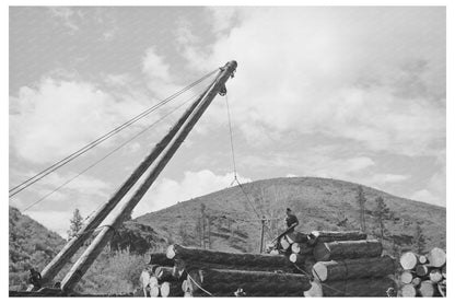 Loading Logs onto Railroad Cars Baker County Oregon 1941 - Available at KNOWOL