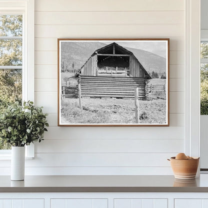 Log Barn in Boundary County Idaho 1939 FSA Collection - Available at KNOWOL