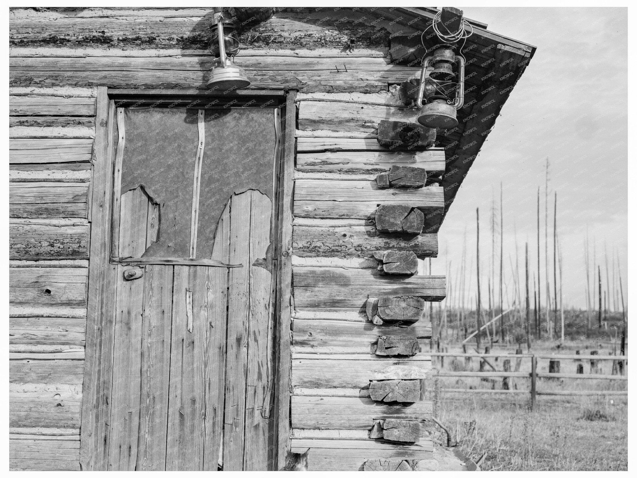 Log Home on Farm in Priest River Idaho 1939 - Available at KNOWOL