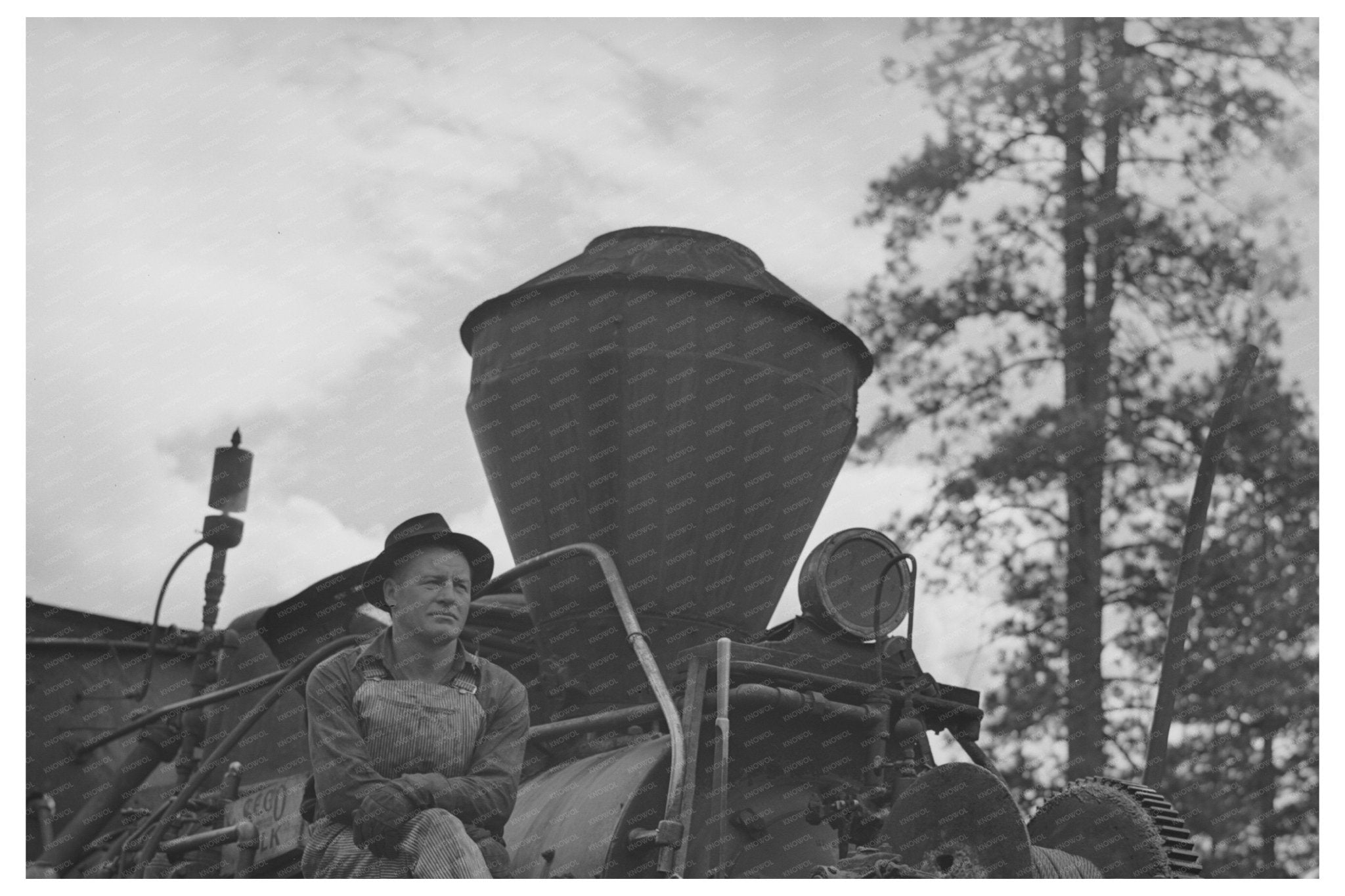 Logging Locomotive and Operator Baker County Oregon 1941 - Available at KNOWOL