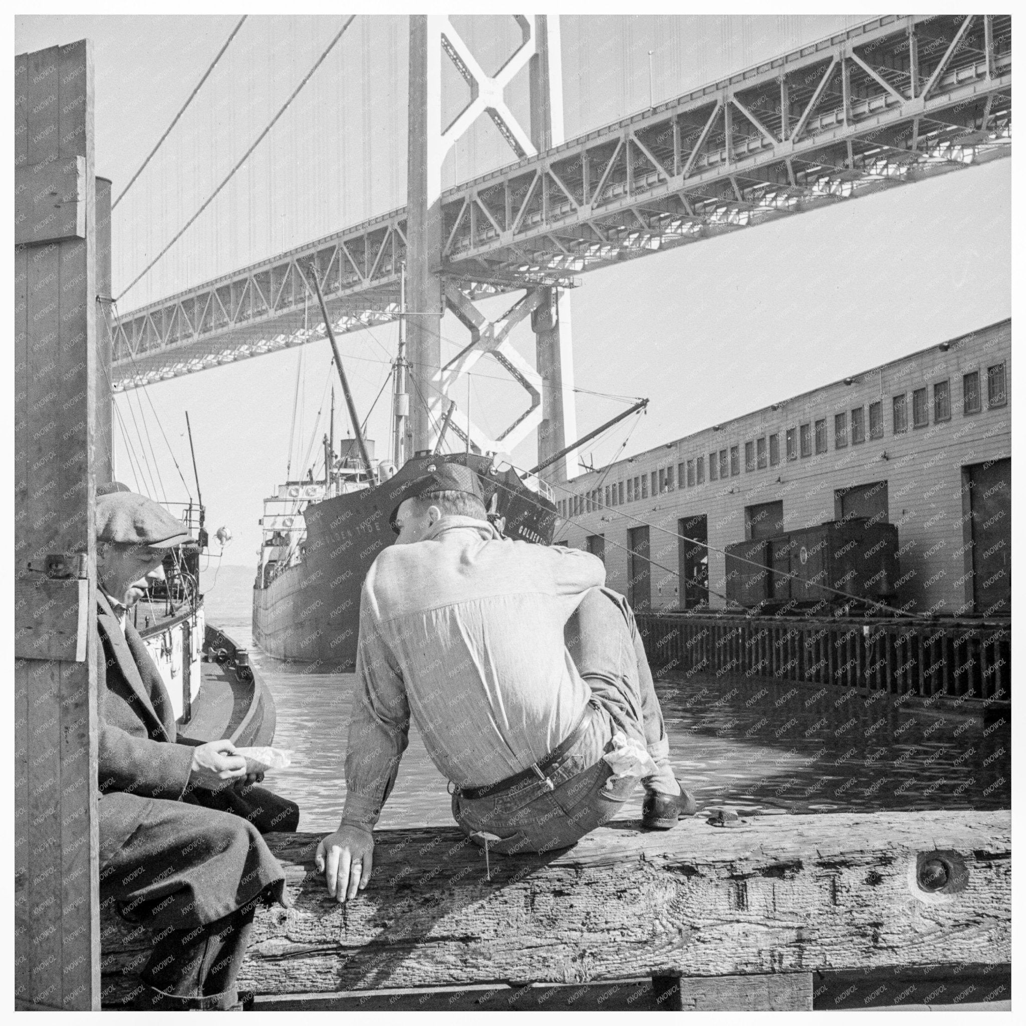 Longshoremen on Lunch Hour San Francisco 1937 - Available at KNOWOL