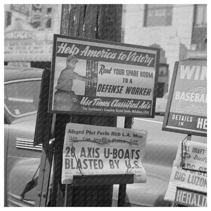 Los Angeles Newsstand April 1942 Urban Life WWII - Available at KNOWOL